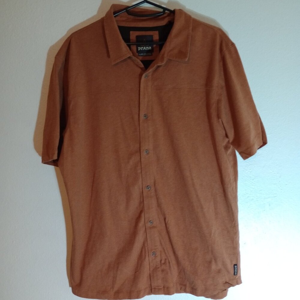 Prana Men's Button Down Polo - Size X-Large  - Dark Orange